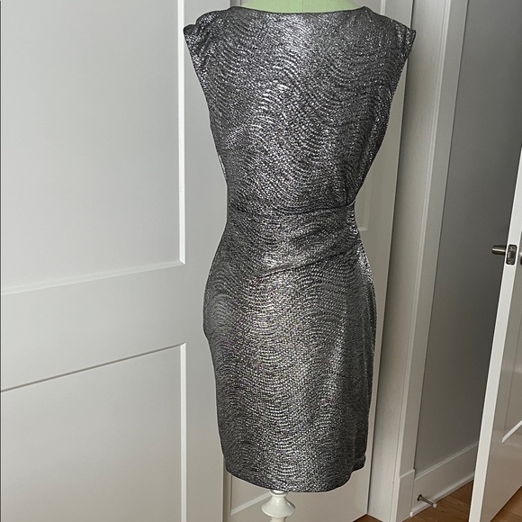 Vince Camuto Shimmering Silver Mini Dress - Picture 5 of 12